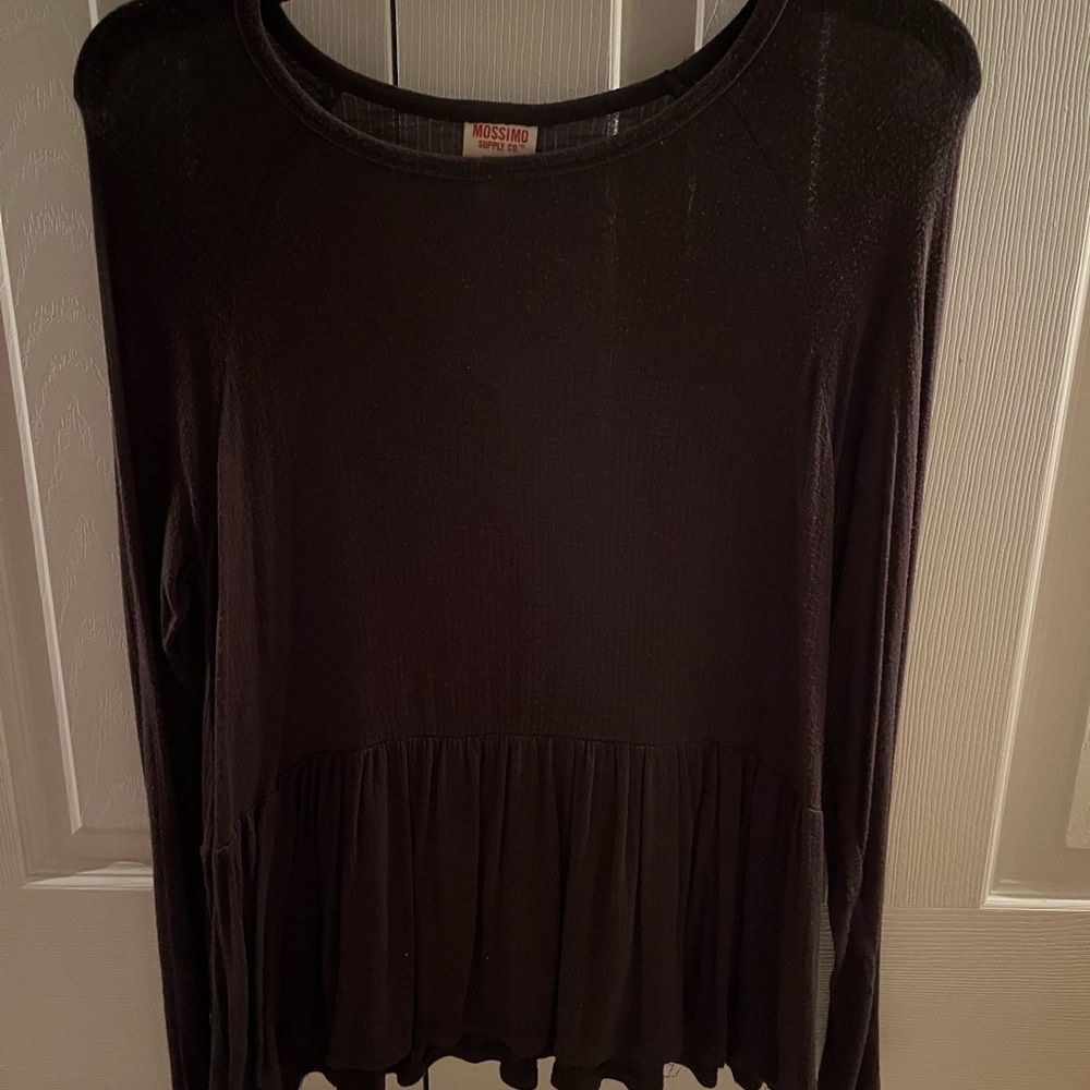 Dark Green/Grey Peplum long sleeve